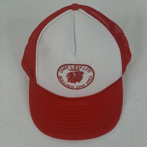 Vintage Boy Scouts Camp Levi 1988 Boulder Dam Area Trucker Snapback Hat Cap Red